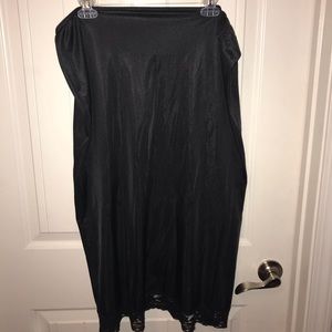 black satin skirt
